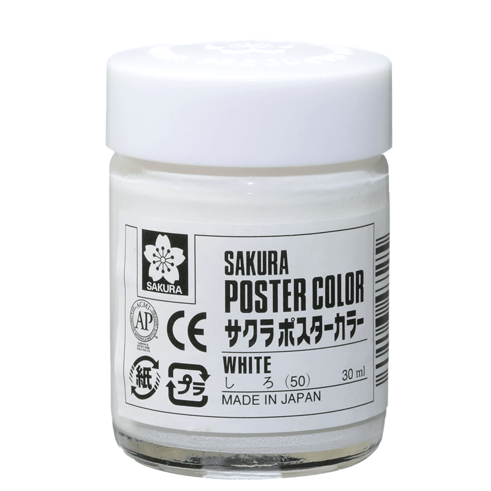 Tinta Guache Sakura Poster Color 30ml 50 White